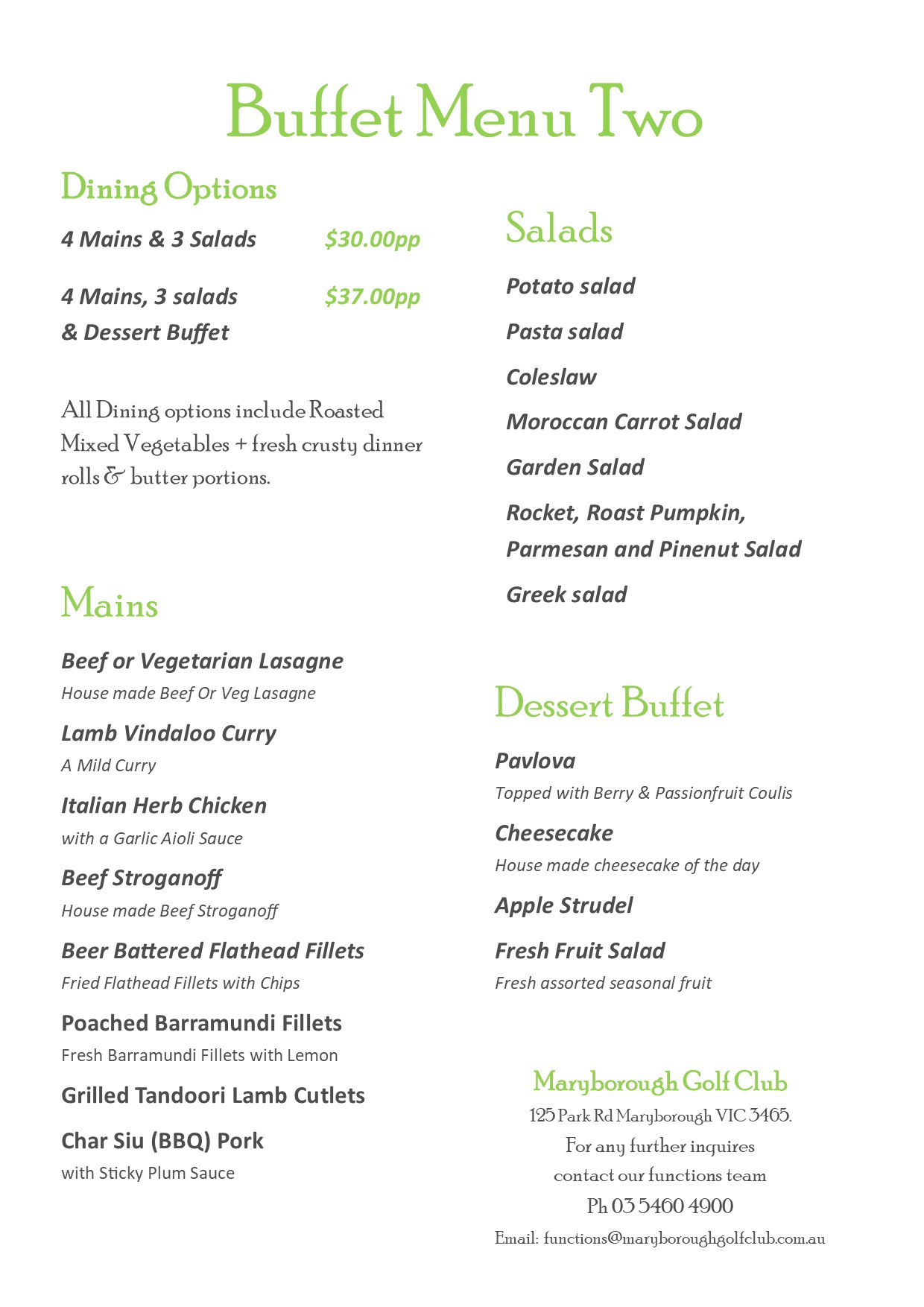buffet-carvery-menus-2 - Maryborough Golf Club Lawn Bowls & Bistro